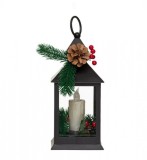 Cumpara ieftin Felinar decorativ de Craciun cu lumini LED, model Lumanare si con de brad