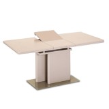 Cumpara ieftin Masa extensibila din mdf si sticla securizata maro lucios Virat 120x80x76 cm