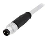 Conector M8 3-Pin Drept cu Cablu 0.5m PVC