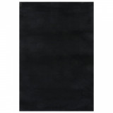 Covor lavabil moale si pufos, 160x230 cm, anti-alunecare, negru GartenMobel Dekor, vidaXL