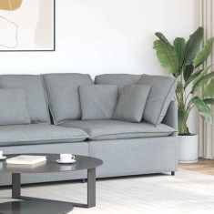 Modul modular de colț pentru canapea cu perne gri deschis 100cm