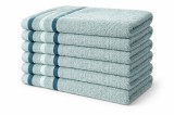 Cumpara ieftin Set 6 prosoape de baie Premium, 100% bumbac organic, dimensiunea 30x50 cm, densitate 550 g/m&sup2;, verde turcuoaz