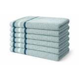 Set 6 prosoape de baie Premium, 100% bumbac organic, dimensiunea 30x50 cm, densitate 550 g/m&sup2;, verde turcuoaz