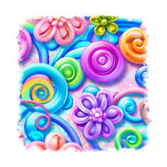 Sticker decorativ Forme, Multicolor, 55 cm, 11480ST foto