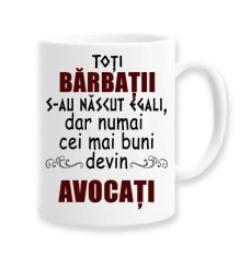Cana alba personalizata &quot;Toti barbatii s-au nascut egali, INOVATIX&reg;. 330ml