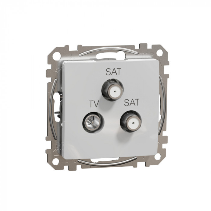 Priza TV SAT SAT capat 4 dB Schneider Sedna aluminiu SDD113481S