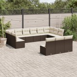 Gossi set canapele de gradina cu perne, 13 piese, maro, poliratan