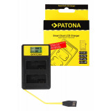 PATONA | Incarcator smart DUAL USB -A / USB -C / Micro USB tip Canon LP-E8