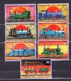 GUINEA ECUATORIALA 1972 - LOCOMOTIVE, SERIE STAMPILATA, M11, Stampilat