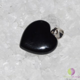 Pandantiv inima onix negru 20mm, Stonemania Bijou