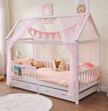 Set decorativ pat casa Alavya Home 150x350 cm bumbac organic - 2 piese, roz