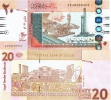 Sudan 20 Pounds 2017 P-74d UNC Bancnota