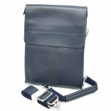 Geanta tip borseta barbati de Umar sau Mana, Culoare Navy, 21 x 27 x 4/6 cm