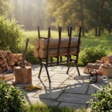 Suport metalic tip capra pentru taiat lemne &ndash; Otel, Capacitate 400 kg, Stabil, 76 x 50 x 103 cm