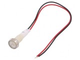 Lampă LED plată albă 24VDC 24VAC &Oslash;10mm plastic
