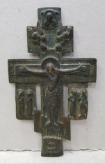Crucifix din bronz, Rusia, sec. XIX foto