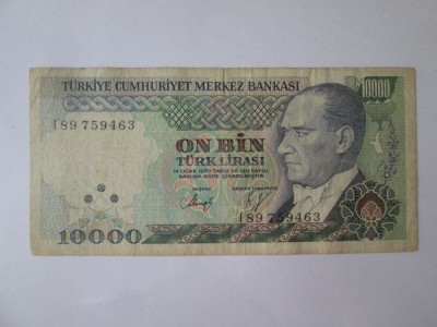 Turcia 10000 Lirasi 1970(1982) foto