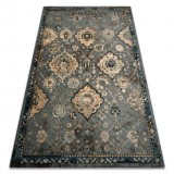 Covor de l&acirc;nă Polonia Abrash Ornament, flori albastru deschis, 170x235 cm