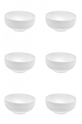Set boluri, 6 piese, 700 ml, Portelan, Alb foto