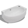 Chiuveta de baie, orificiu robinet &amp; preaplin, alb, ceramica