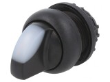 Comutator rotativ 22mm 2 poziții alb
