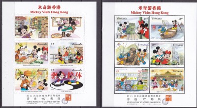 Grenada 1997 Disney Hong Kong MI 3349-3360 (2klb)+ 4 bl.445-448 MNH ( 2 poze) foto