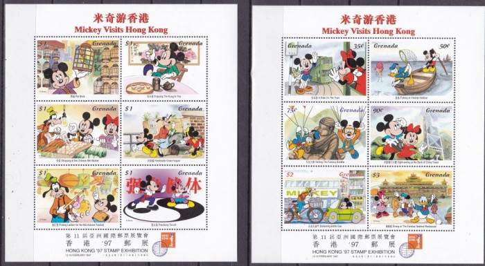 Grenada 1997 Disney Hong Kong MI 3349-3360 (2klb)+ 4 bl.445-448 MNH ( 2 poze)