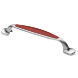 Cumpara ieftin Maner pentru mobila, din metal cu plastic, OZS-4009, lungime 120 mm, distanta gauri 96 mm, cires