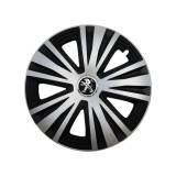 Set 4 capace roti Glory Gri-Negru R16, Compatibil Cu Peugeot