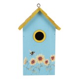 Cumpara ieftin Casuta Pasari lemn multicolor decor Flori 15x10x22 cm