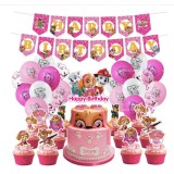 Set 50 Accesorii REDQUIT de Petrecere Aniversara PATRULA CATELUSILOR/Skye, 24 Baloane, 1 Banner Happy Birthday, 24 Cupcake Topper, 1 Topper Tort