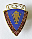 INSIGNA FRUNTAS UCFS UNIUNEA PENTRU CULT. FIZICA SI SPORT CAMPION REGIONAL ARGES