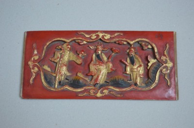 Panou policromat sculptat &amp;icirc;n lemn, China, secolul XVIII&amp;ndash;XIX foto