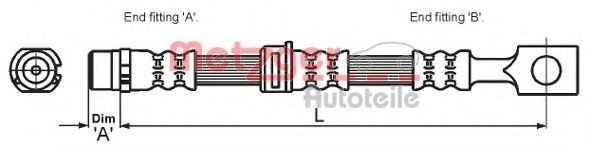 Conducta / cablu frana OPEL ASTRA H GTC (L08) (2005 - 2016) METZGER 4115194