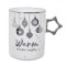 Cana Crăciun New Bone, Alb Argintiu, Capacitate 415ml, Maner &icirc;n Forma de Stea