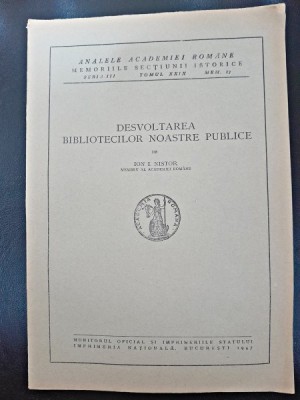 Dezvoltarea bibliotecilor noastre publice - Ion. I. Nistor foto