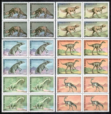 Romania 1994, LP 1341, Animale preistorice, seria in bloc de 4, MNH! foto