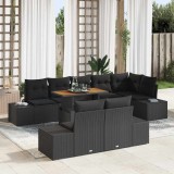 VidaXL Set de masă pentru grădină 9 pcs Negru, Marron 100 x 55 x 73 cm