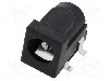 Conector alimentare DC, 20V DC, {{Numarul de pini}} pini, seria {{Seria producatorului}}, 6,4/2,5mm. GCT - DCJ250-05-A-K1-A