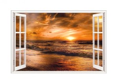 Autocolant decorativ, Fereastra, Multicolor, 83 cm, 607STC foto