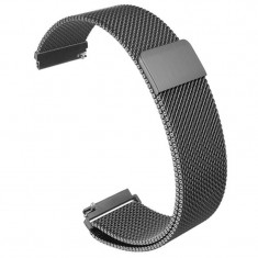 Curea tip Milanese Loop compatibila cu Garmin Vivoactive 4, Telescoape QR, 22mm, Space Gray