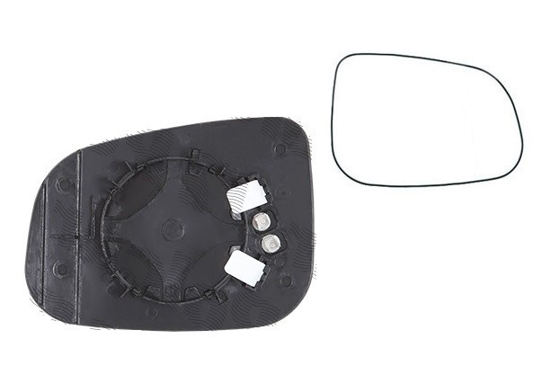 Geam oglinda exterioara cu suport fixare Jaguar Xj, 2009-; Xe, 2015-; Xk, 2010-2014; Xf, 2012-2015, Dreapta, incalzita; geam convex; cromat