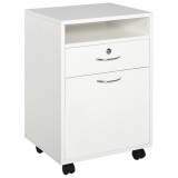 HOMCOM comoda din lemn, cu sertar, 40x35x60 cm, alb | Aosom Ro