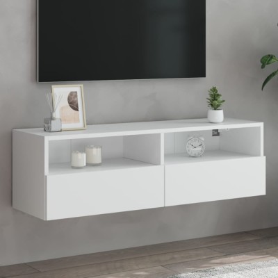 vidaXL Comodă TV de perete, alb, 100x30x30 cm, lemn prelucrat foto