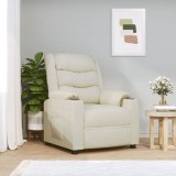 VidaXL Fotoliu de masaj electric, crem, piele ecologică