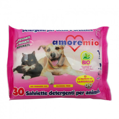 Servetele umede pentru animale, Amore Mio, BIO, 30 buc foto