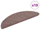 Cumpara ieftin Covorase autoadezive pentru scari, 10 buc., 56x17x3 cm, maro deschis, semirotunde