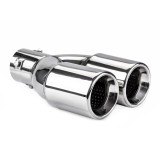 Ornament toba esapament universal AMiO MT 008, otel inox cromat, reglaj prinderi, montaj cu suruburi sau sudura, diametru montaj 54 mm, pentru