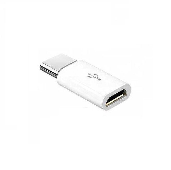 Adaptor Micro USB la USB de tip C, 23 x 10 x 5 mm, alb