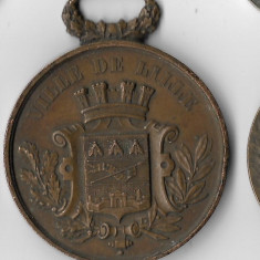 Medalie Ville de Lille - Franta, 50 mm, 60,8 g, bronz